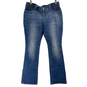 Women's Maternity Pants Size 14 OLD NAVY Boot Cut Side Panel Jeans Cotton Blend